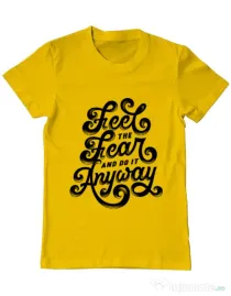 Tricou ADLER barbat Feel The Fear And Do It Anyway Galben