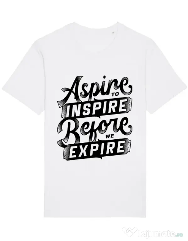 Tricou STANLEY STELLA barbat Aspire To Inspire Before We Expire Alb