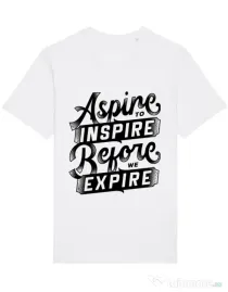 Tricou STANLEY STELLA barbat Aspire To Inspire Before We Expire Alb