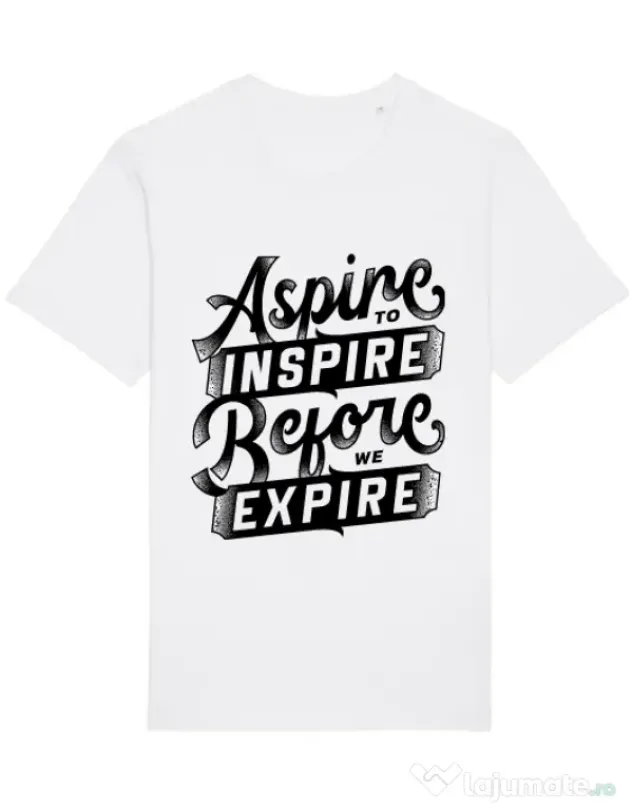 Tricou STANLEY STELLA barbat Aspire To Inspire Before We Expire Alb