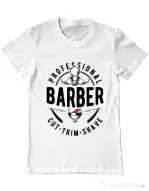 Tricou ADLER barbat Professional barber Alb