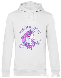 Hoodie barbat cu gluga Lets drink Alb