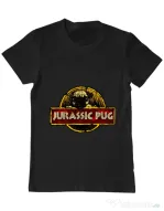 Tricou ADLER barbat Jurassic Pug Negru