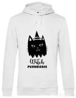 Hoodie barbat cu gluga Witch Purrrlease Alb