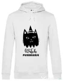 Hoodie barbat cu gluga Witch Purrrlease Alb