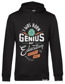 Hoodie barbat cu gluga Born Genius Negru