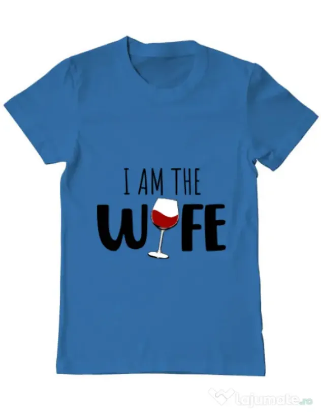 Tricou ADLER barbat I am the wife Albastru azuriu