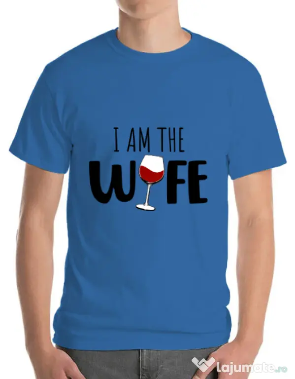 Tricou ADLER barbat I am the wife Albastru azuriu