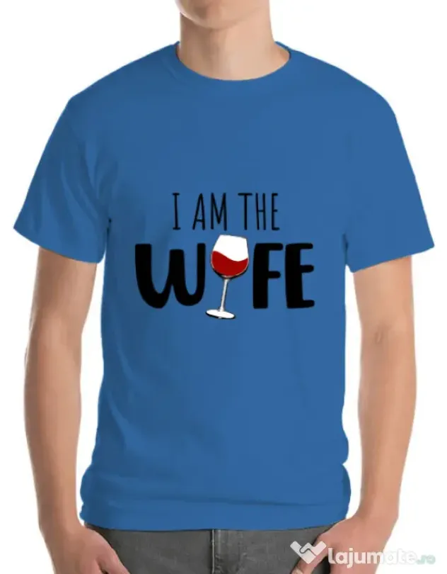 Tricou ADLER barbat I am the wife Albastru azuriu