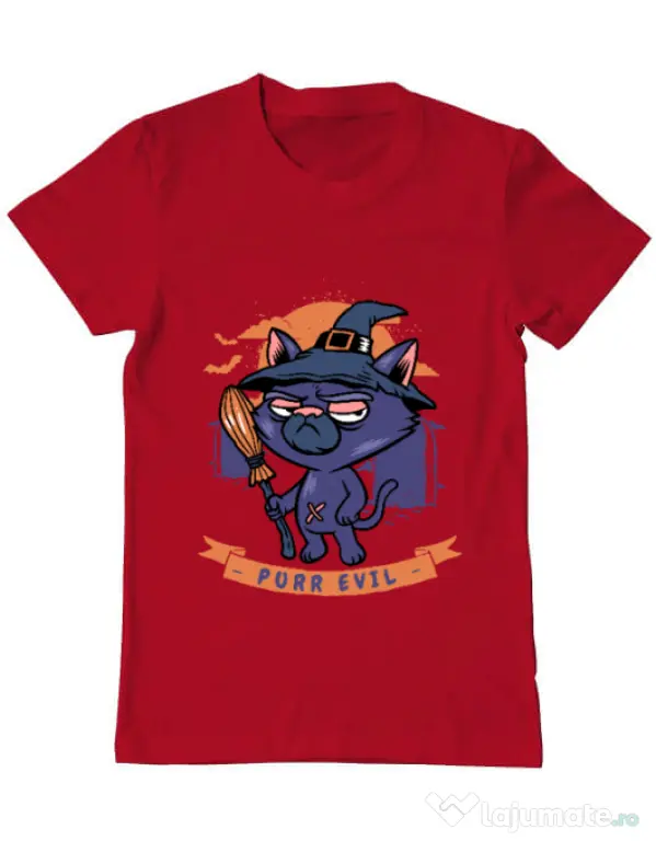 Tricou ADLER barbat Purr halloween Rosu