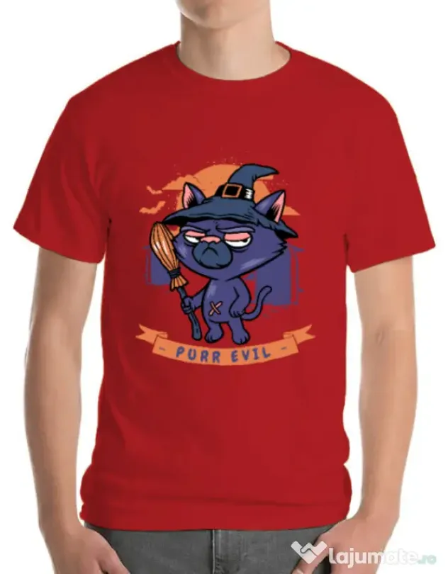 Tricou ADLER barbat Purr halloween Rosu