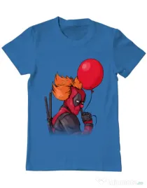 Tricou ADLER barbat IT is Deadpool Albastru azuriu