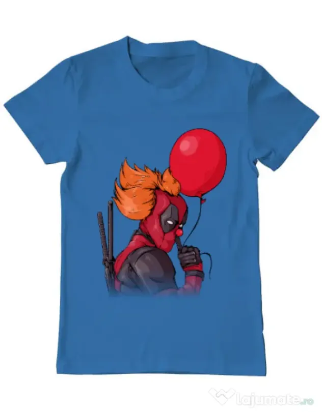 Tricou ADLER barbat IT is Deadpool Albastru azuriu