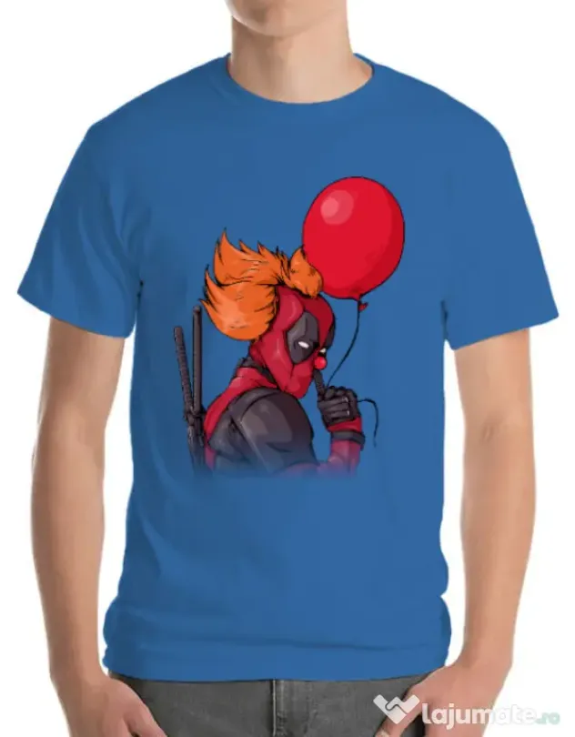 Tricou ADLER barbat IT is Deadpool Albastru azuriu