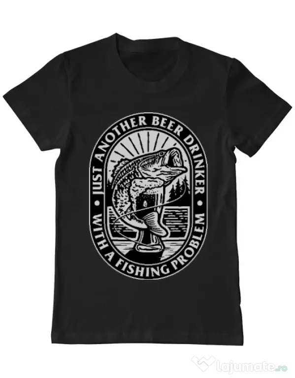 Tricou ADLER barbat Fishing problem Negru