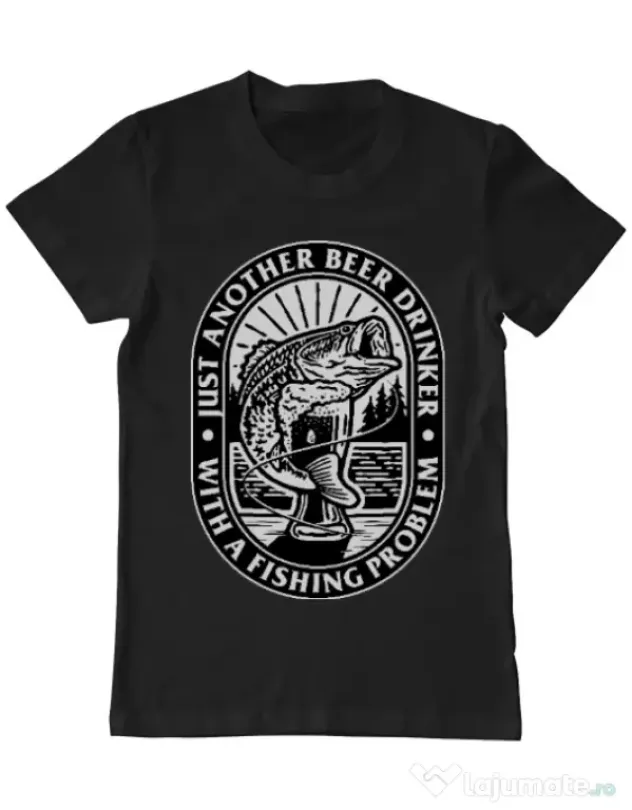 Tricou ADLER barbat Fishing problem Negru