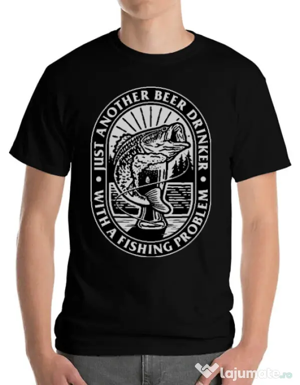 Tricou ADLER barbat Fishing problem Negru