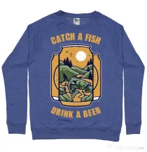 Bluza ADLER barbat Catch a fish Albastru melanj