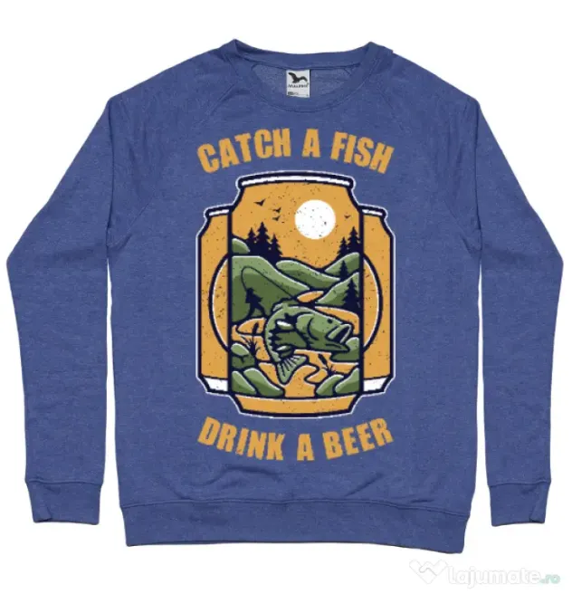 Bluza ADLER barbat Catch a fish Albastru melanj