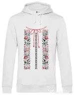 Hoodie barbat cu gluga Etno 1 Alb