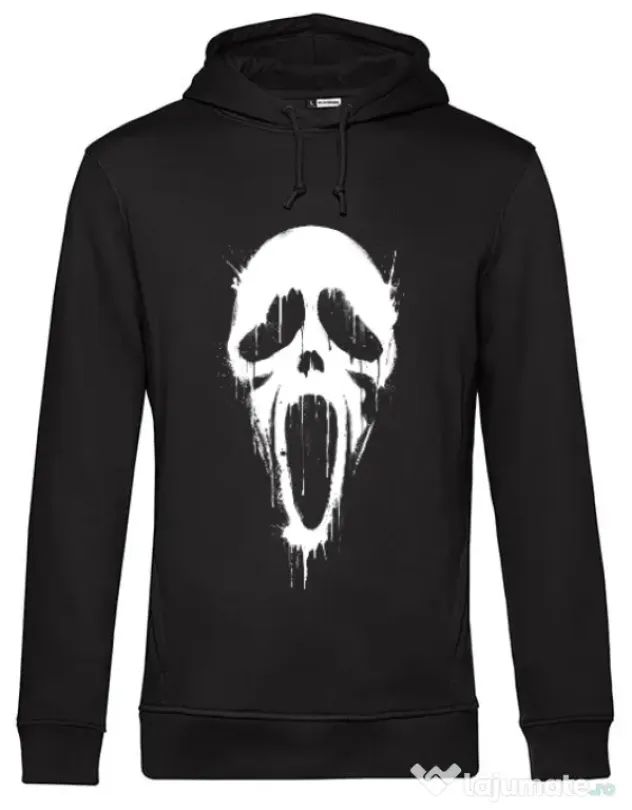 Hoodie barbat cu gluga Bloody scream Negru