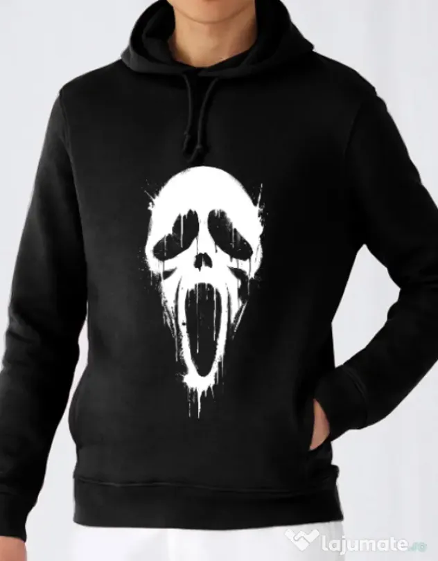 Hoodie barbat cu gluga Bloody scream Negru