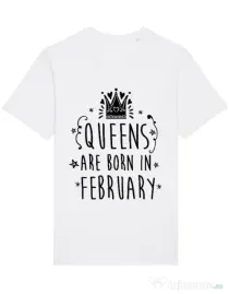 Tricou STANLEY STELLA barbat Queens are born in February Alb