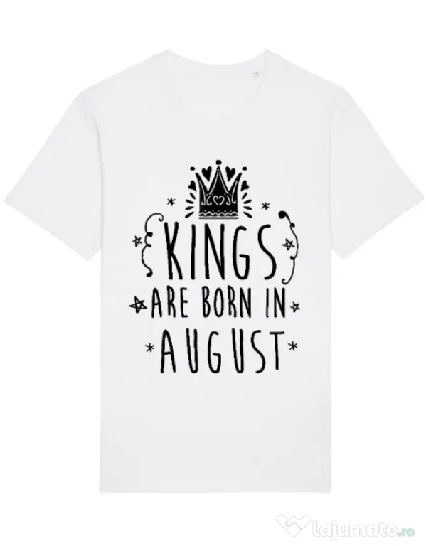 Tricou STANLEY STELLA barbat Kings are born in August Alb