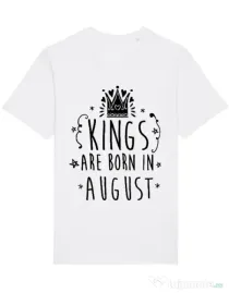 Tricou STANLEY STELLA barbat Kings are born in August Alb