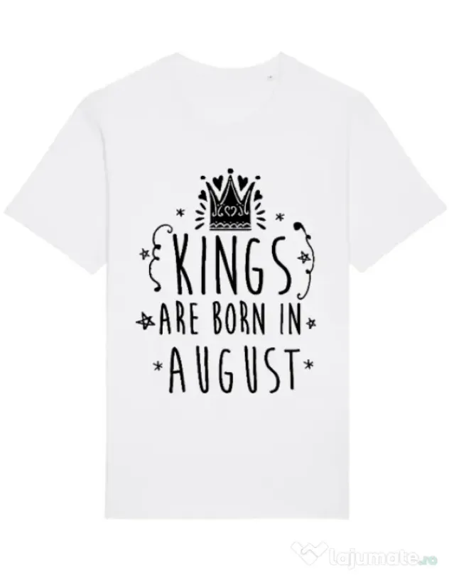 Tricou STANLEY STELLA barbat Kings are born in August Alb