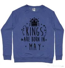 Bluza ADLER barbat Kings are born in May Albastru melanj