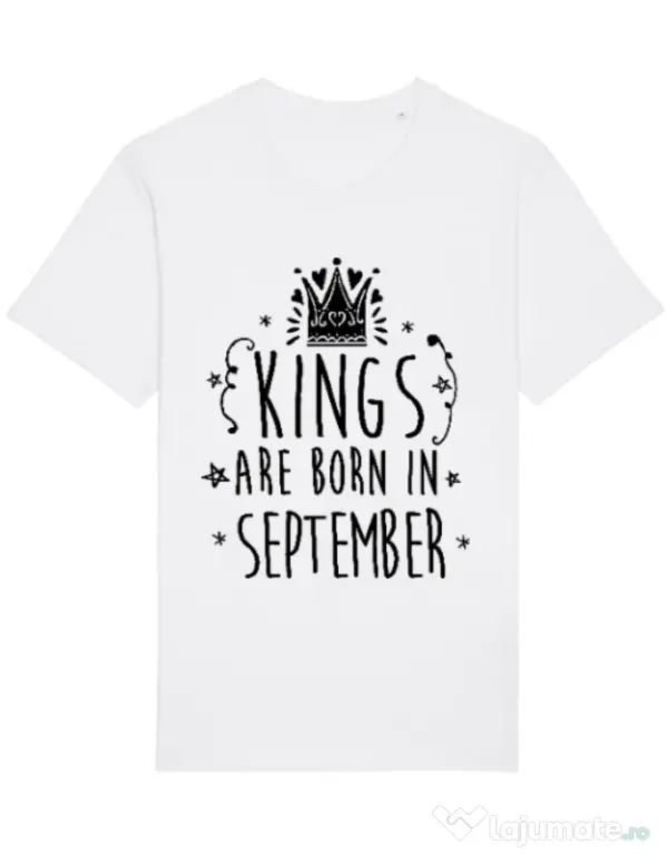 Tricou STANLEY STELLA barbat Kings are born in September Alb