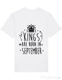 Tricou STANLEY STELLA barbat Kings are born in September Alb