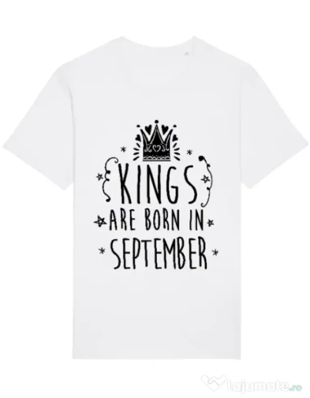Tricou STANLEY STELLA barbat Kings are born in September Alb