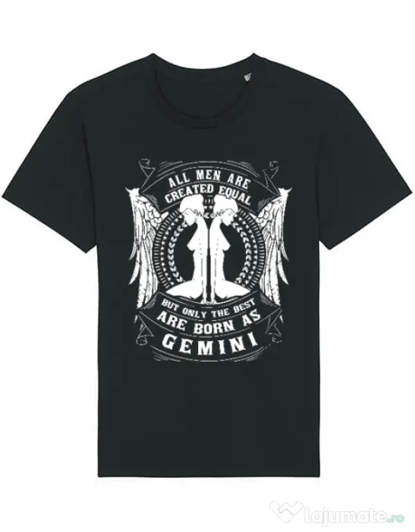 Tricou STANLEY STELLA barbat The best men are born as Gemini Negru