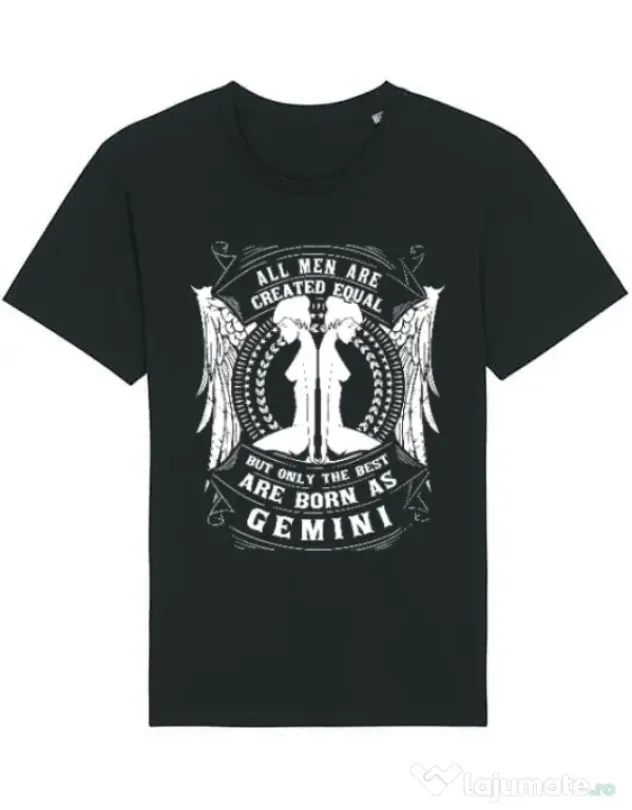Tricou STANLEY STELLA barbat The best men are born as Gemini Negru