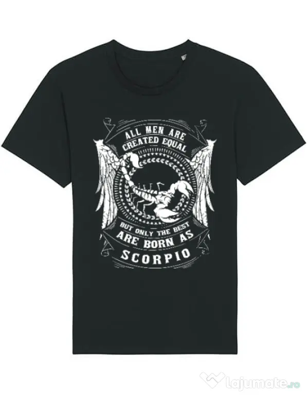 Tricou STANLEY STELLA barbat The best men are born as Scorpio Negru