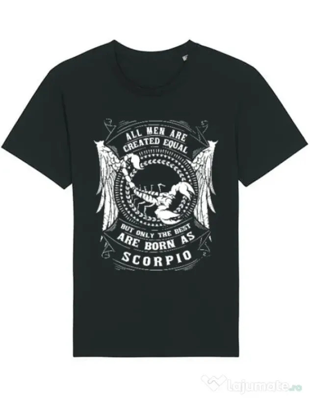 Tricou STANLEY STELLA barbat The best men are born as Scorpio Negru
