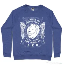Bluza ADLER barbat The best women are born as Leo Albastru melanj