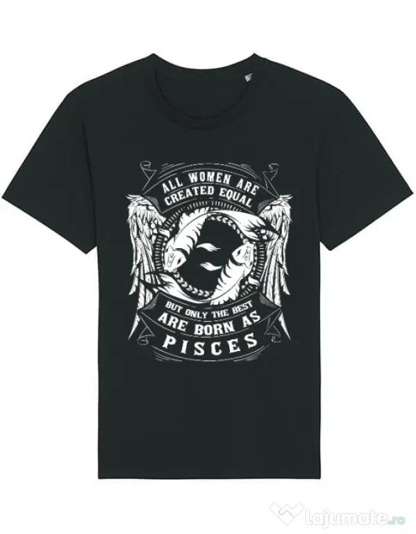 Tricou STANLEY STELLA barbat The best women are born as Pisces Negru