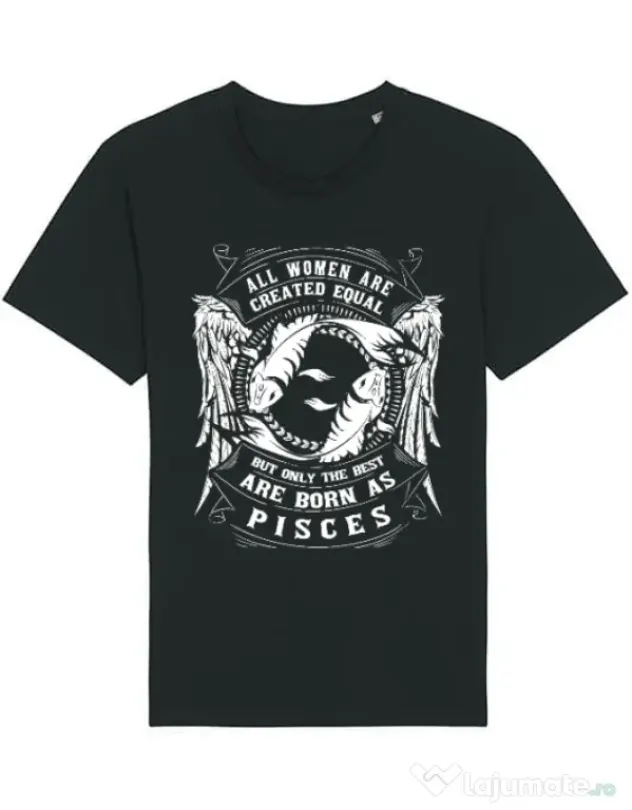 Tricou STANLEY STELLA barbat The best women are born as Pisces Negru