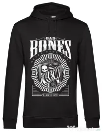 Hoodie barbat cu gluga Bad bones crew always win Negru