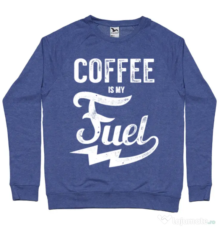 Bluza ADLER barbat Coffee is my fuel Albastru melanj