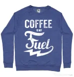 Bluza ADLER barbat Coffee is my fuel Albastru melanj