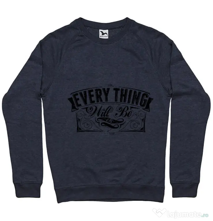 Bluza ADLER barbat Everything will be ok Denim inchis