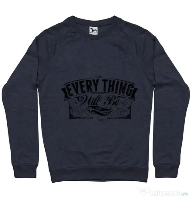 Bluza ADLER barbat Everything will be ok Denim inchis
