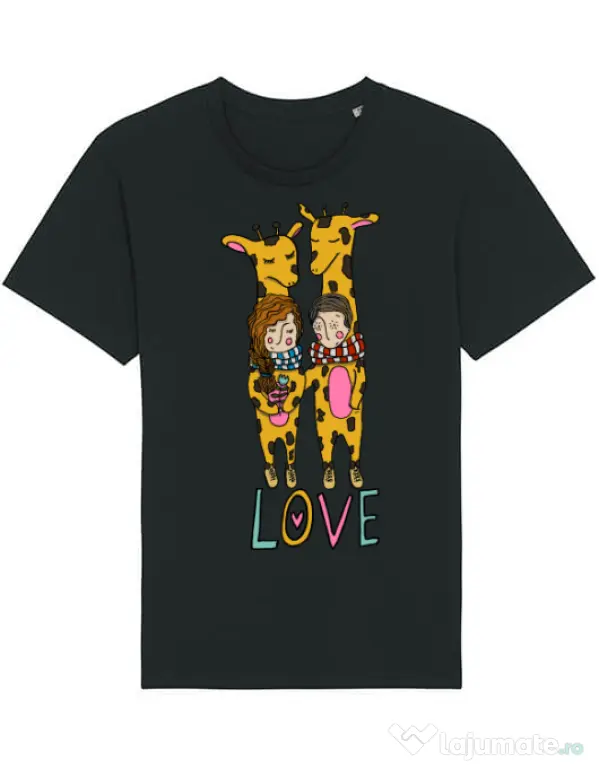 Tricou STANLEY STELLA barbat Giraffes love Negru