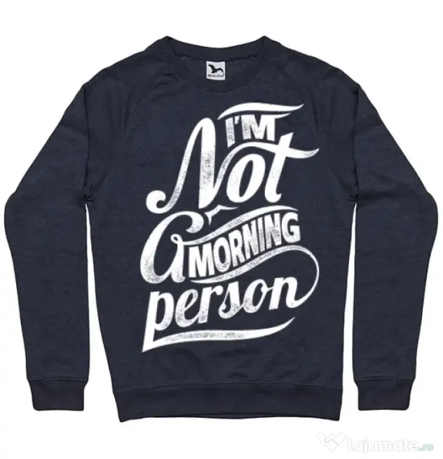 Bluza ADLER barbat Not a morning person Denim inchis