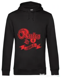 Hoodie barbat cu gluga Rules are for fools Negru