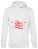 Hoodie barbat cu gluga Stay wild Alb